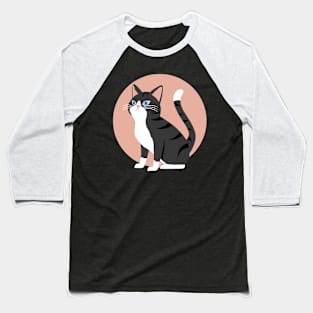 black cat lover sunny cartoon vector pet Baseball T-Shirt